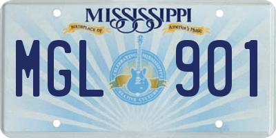 MS license plate MGL901