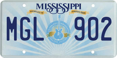 MS license plate MGL902