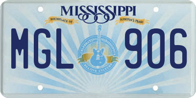 MS license plate MGL906
