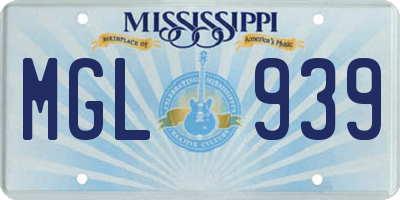 MS license plate MGL939