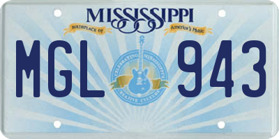 MS license plate MGL943
