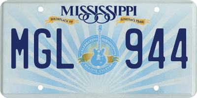 MS license plate MGL944