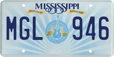 MS license plate MGL946