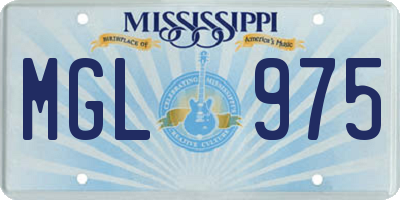 MS license plate MGL975