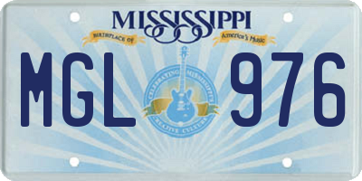 MS license plate MGL976