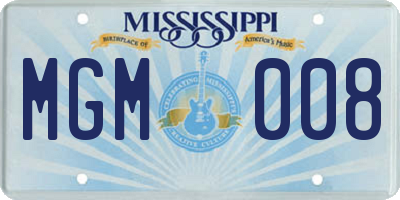MS license plate MGM008