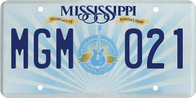 MS license plate MGM021