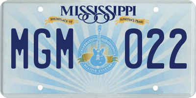 MS license plate MGM022