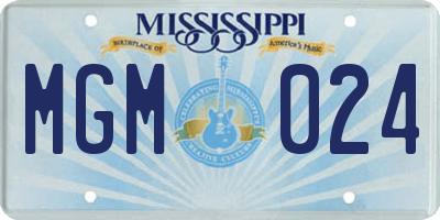 MS license plate MGM024