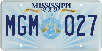 MS license plate MGM027