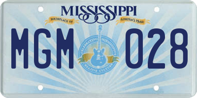 MS license plate MGM028