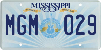 MS license plate MGM029