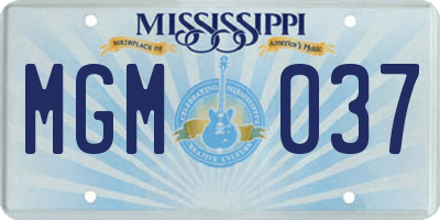 MS license plate MGM037