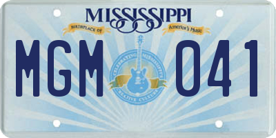 MS license plate MGM041