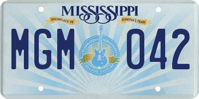 MS license plate MGM042
