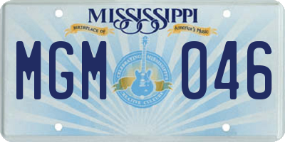 MS license plate MGM046