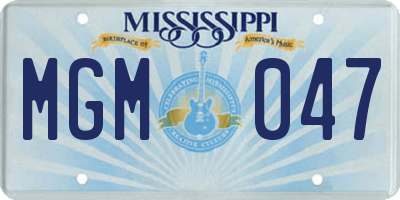 MS license plate MGM047