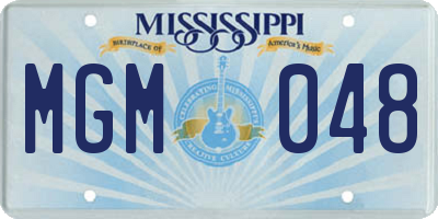 MS license plate MGM048
