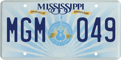 MS license plate MGM049