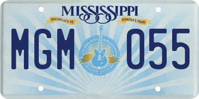 MS license plate MGM055