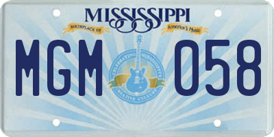 MS license plate MGM058