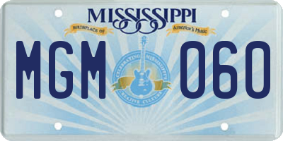 MS license plate MGM060