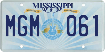 MS license plate MGM061