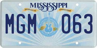MS license plate MGM063