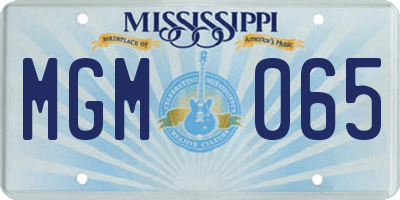MS license plate MGM065