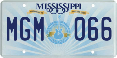 MS license plate MGM066