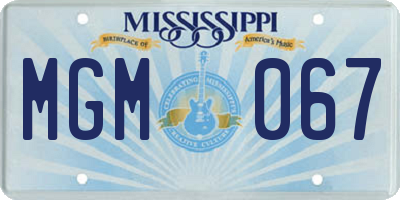 MS license plate MGM067