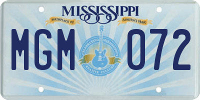 MS license plate MGM072