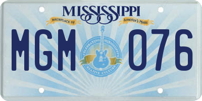 MS license plate MGM076