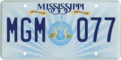 MS license plate MGM077