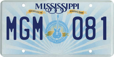 MS license plate MGM081