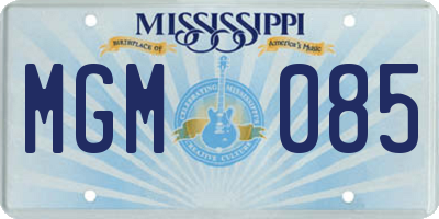 MS license plate MGM085