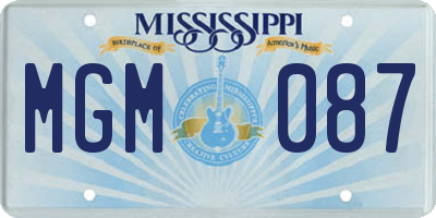 MS license plate MGM087