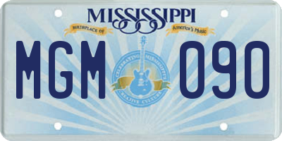 MS license plate MGM090