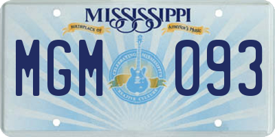 MS license plate MGM093