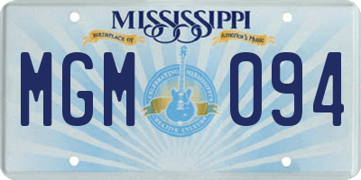 MS license plate MGM094