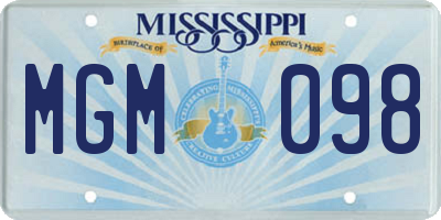 MS license plate MGM098
