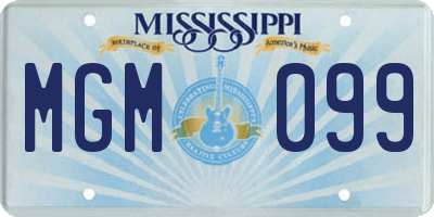 MS license plate MGM099