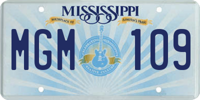 MS license plate MGM109