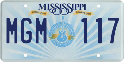 MS license plate MGM117