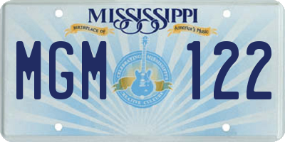 MS license plate MGM122
