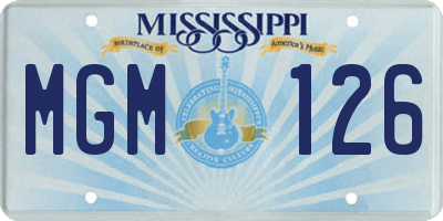 MS license plate MGM126