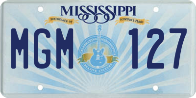 MS license plate MGM127