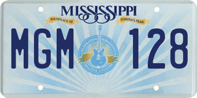 MS license plate MGM128