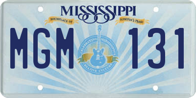 MS license plate MGM131