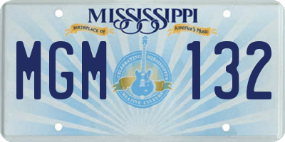MS license plate MGM132